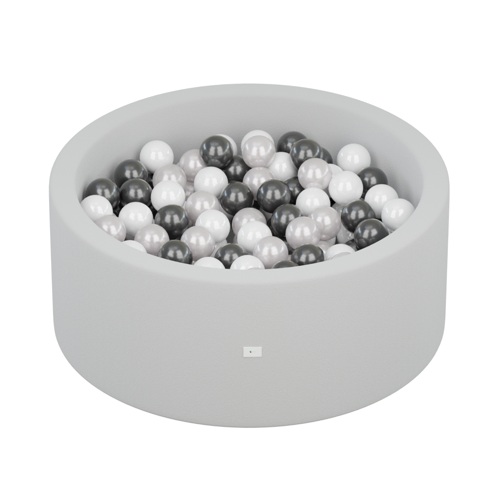 Ball Pit + 200 Pit Balls Little Big Playroom Light Grey - Porcelain, Pewter, Water Balls