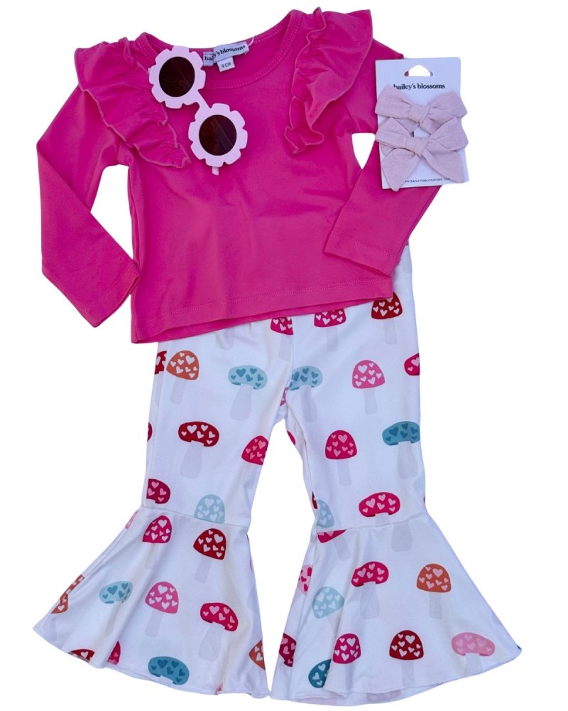 Lina Pleated Bell Bottoms - Toadstools