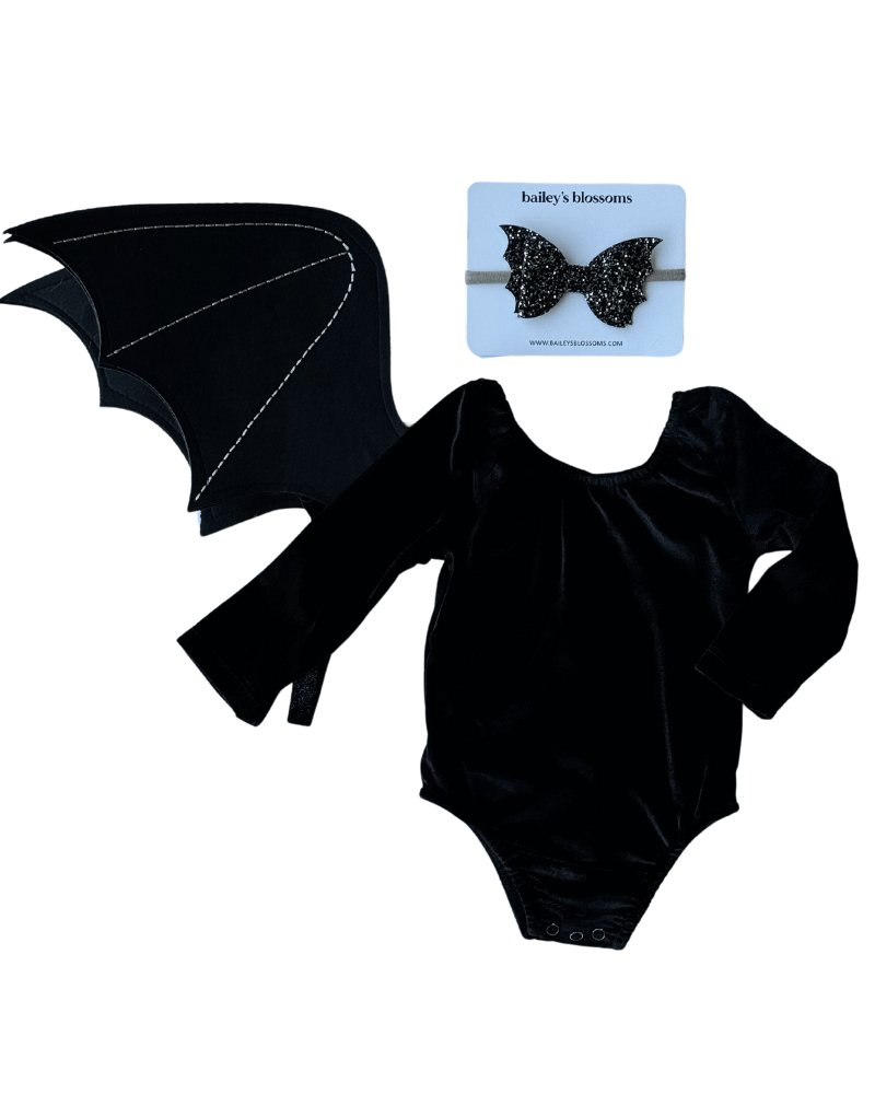 Livee Long Sleeve Velour Leotard - Black