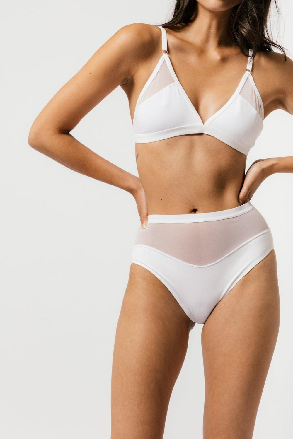 Logan High Cut Bikini - White - FINAL SALE