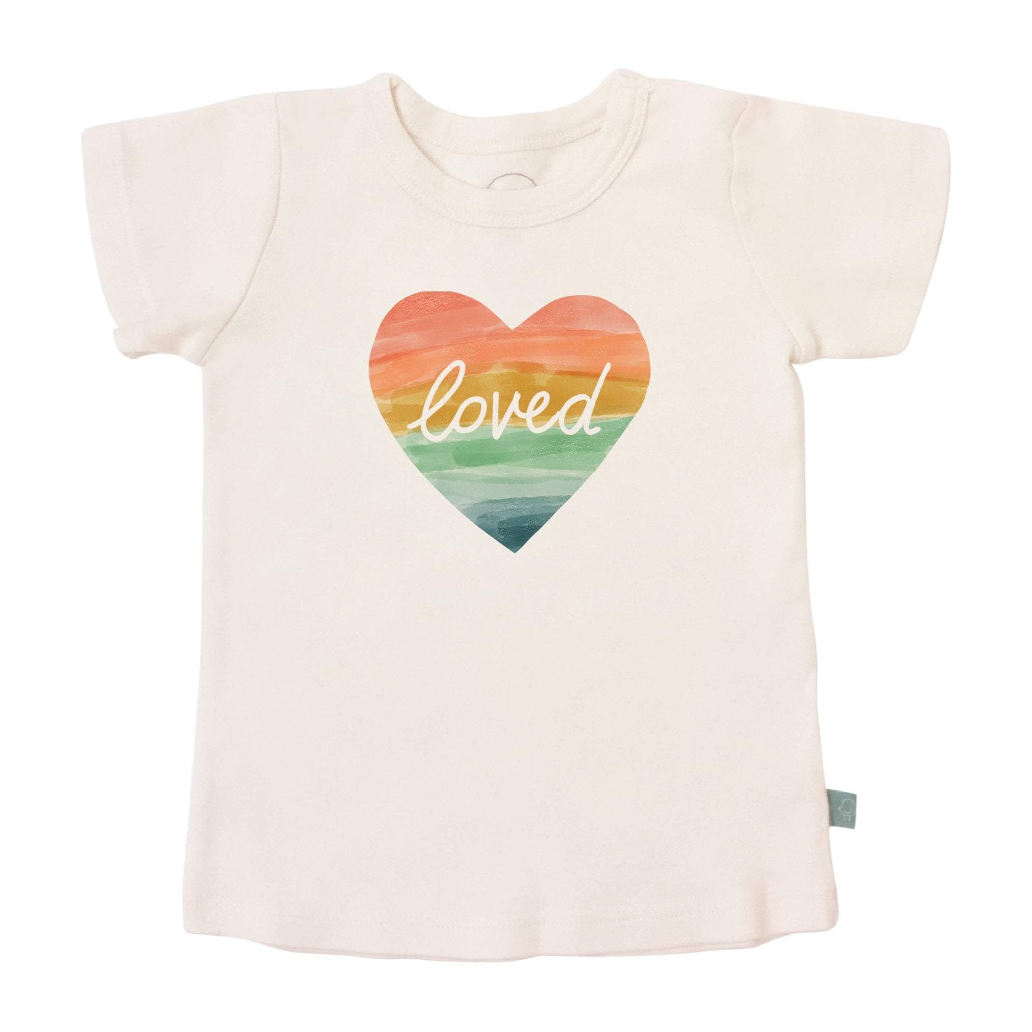graphic tee | loved rainbow heart