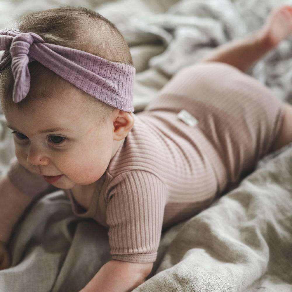 The Short Sleeve Onesie - Mauve Short Sleeve Onesie Lovely Littles