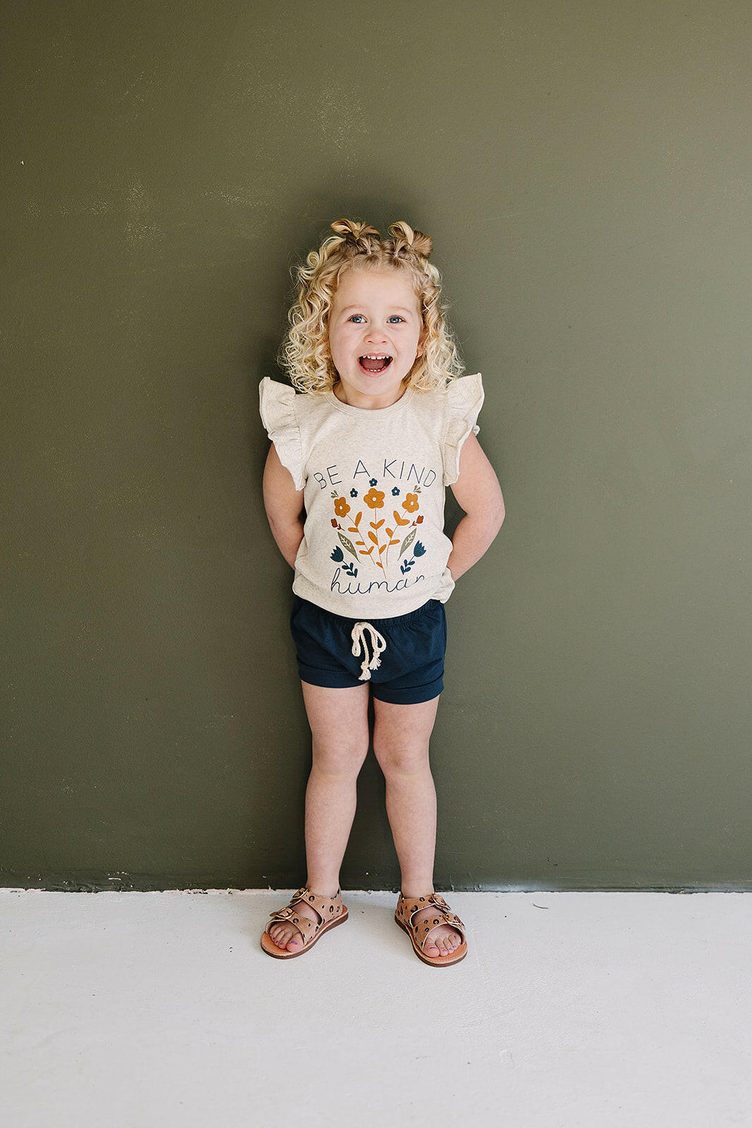 Be A Kind Human Ruffle Tee Mebie Baby
