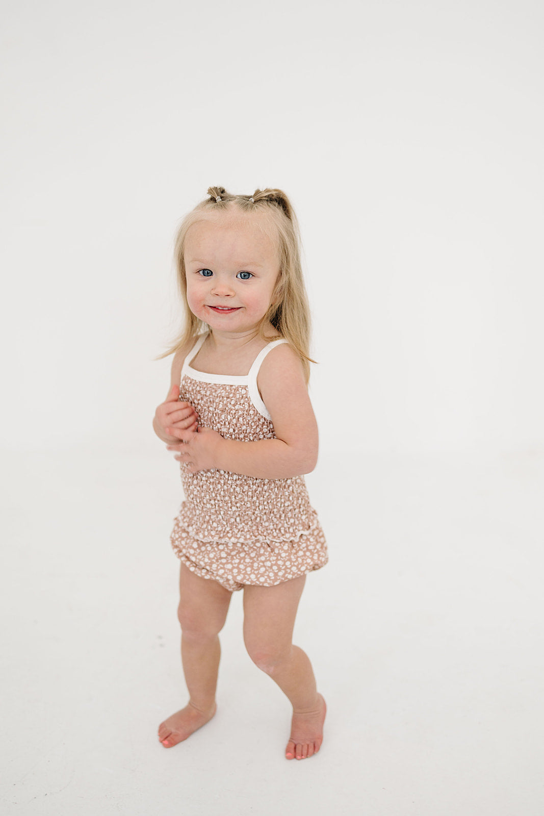 Ruched Floral Bloomer Set Mebie Baby