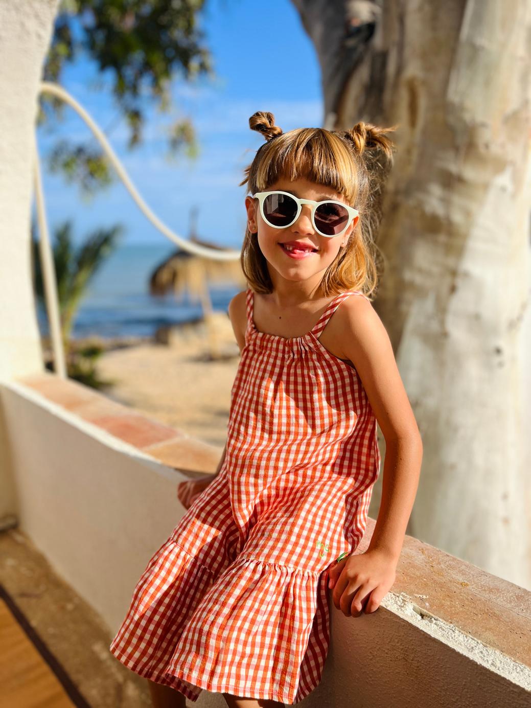 Misty Rose Linen Kid Dress - Natural/misty Rose