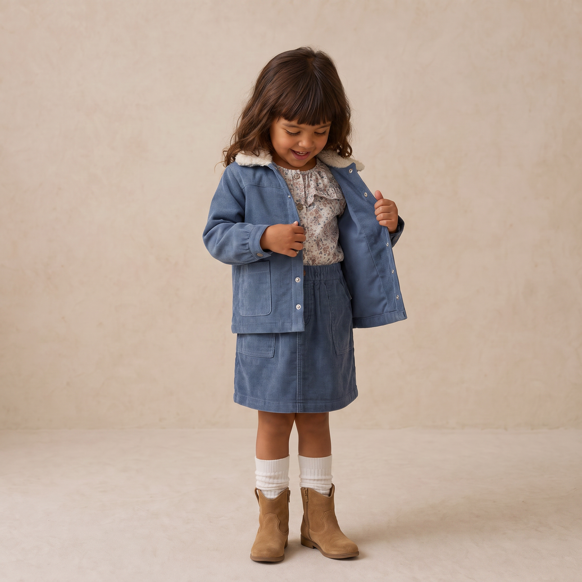 Organic Corduroy Front Pocket Jacket - Navy