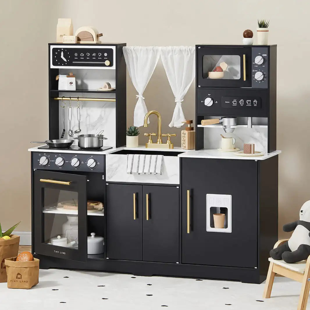 Tiny Land® Trendy Black Style Play Kitchen Toy Tiny Land