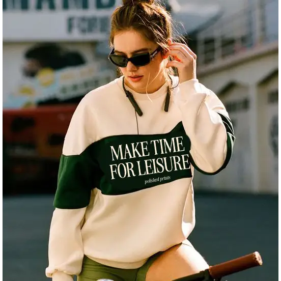 Make Time for Leisure Color Block Pullover Sweatshirt