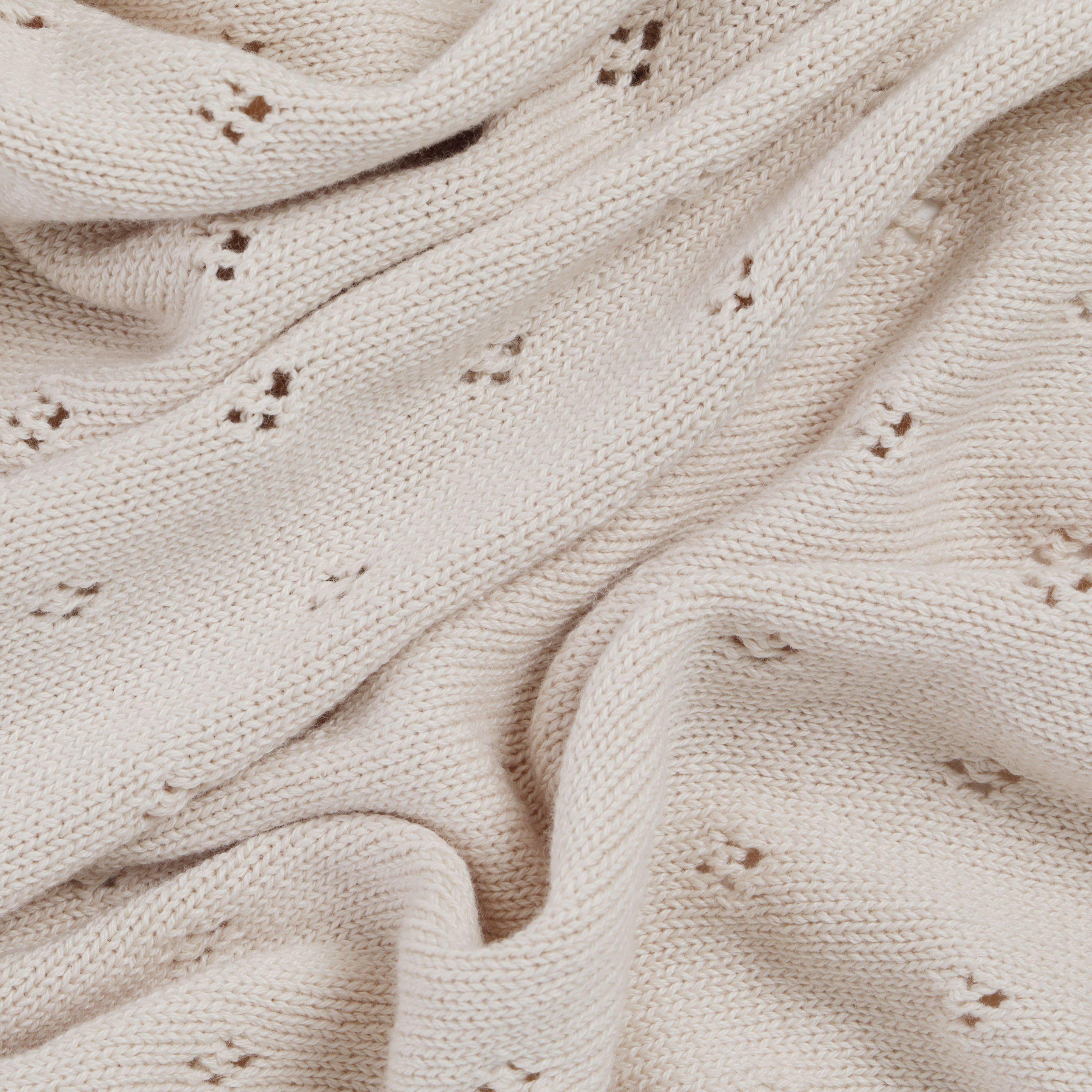 Organic Cotton Pointelle Baby Blanket - Nora Shell Pointelle Baby Blanket Makemake Organics