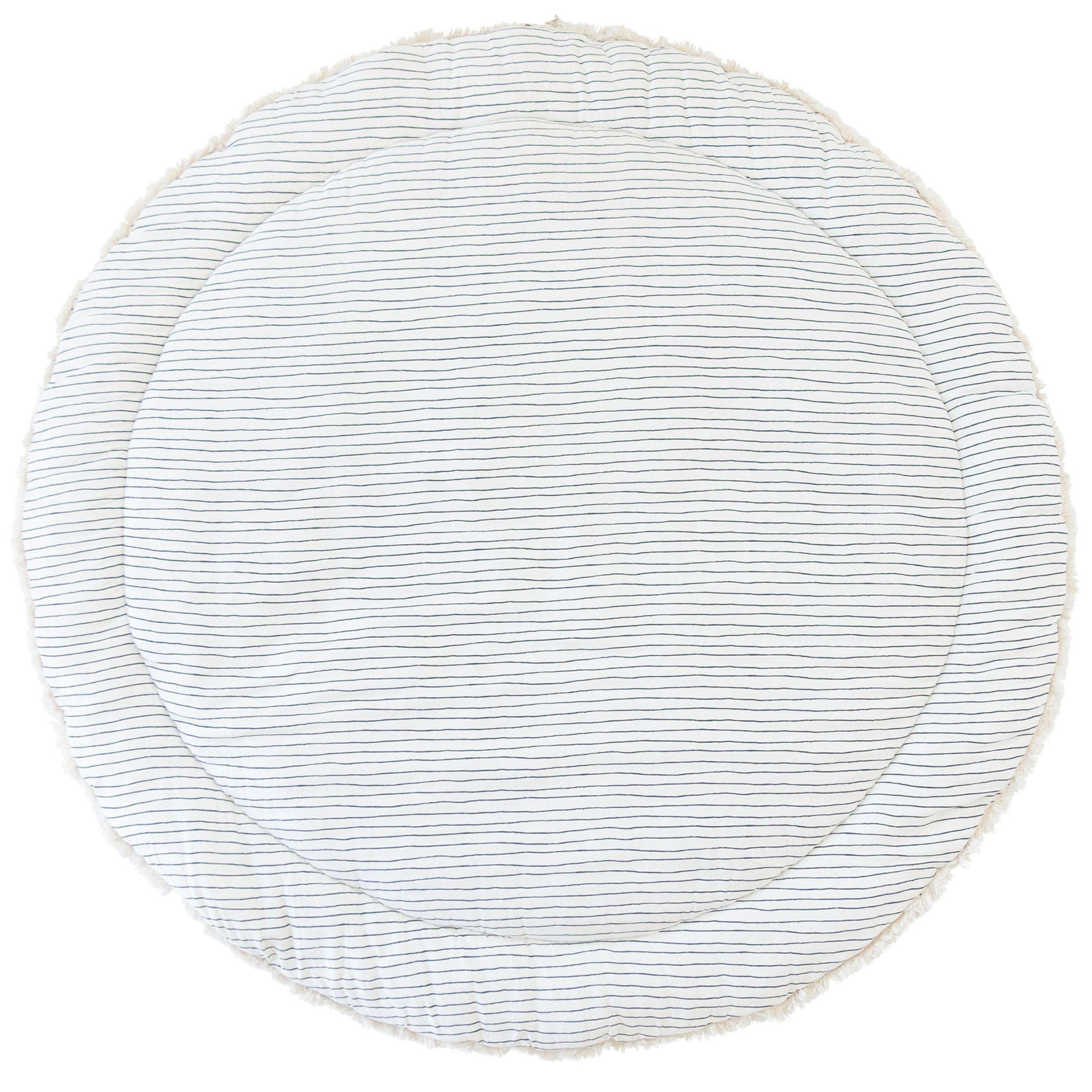 Organic Cotton Quilted Play Mat - Navy Stripes