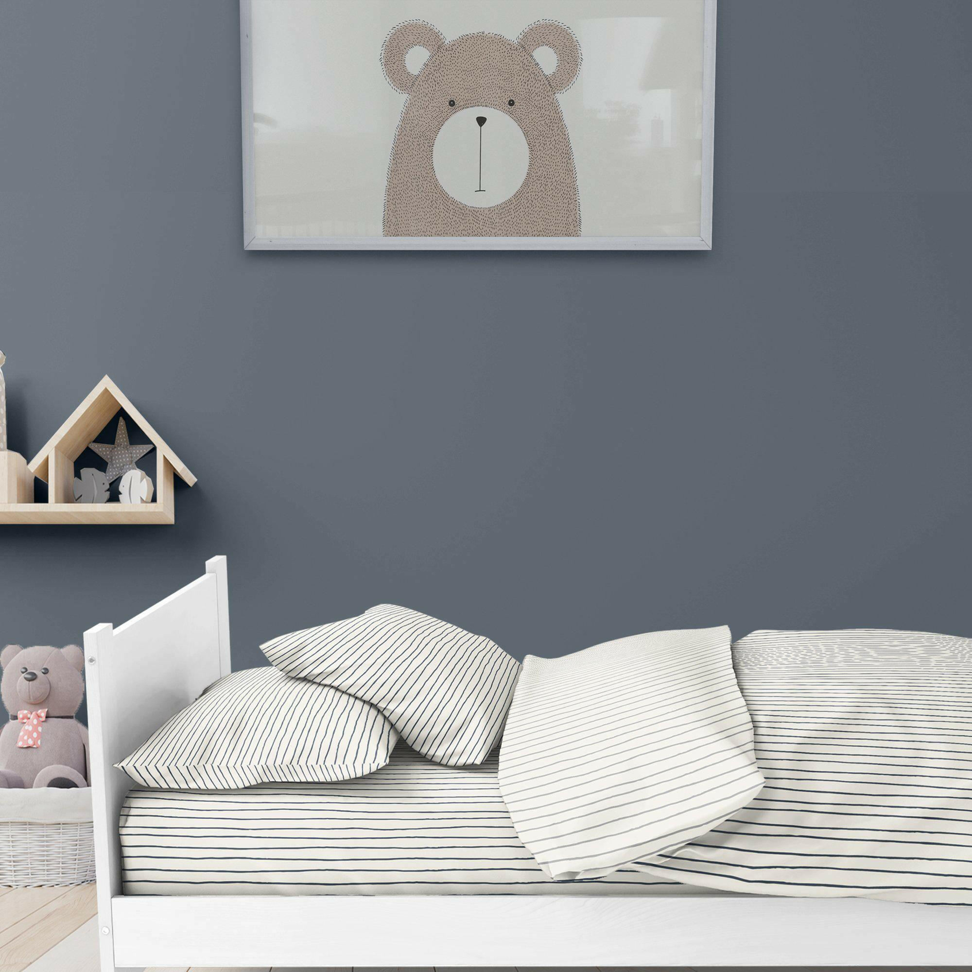 Organic Cotton Sheet Set - Cobi Blue Stripes Sheet Set Makemake Organics