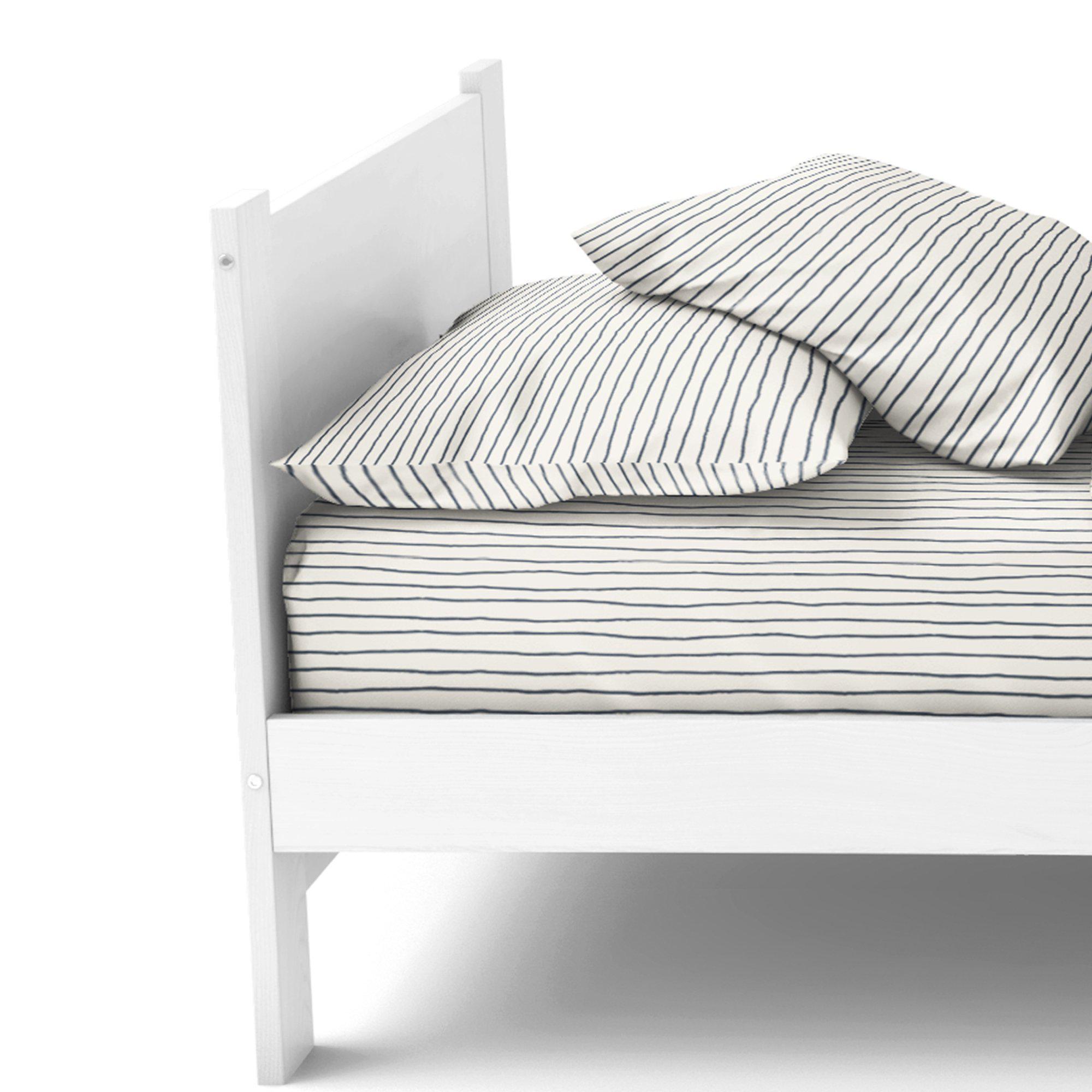 Organic Cotton Sheet Set - Navy Blue Stripes