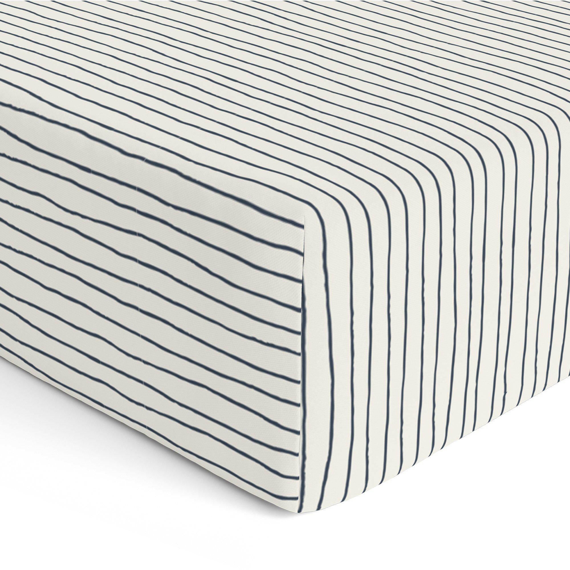 Organic Cotton Sheet Set - Cobi Blue Stripes Sheet Set Makemake Organics
