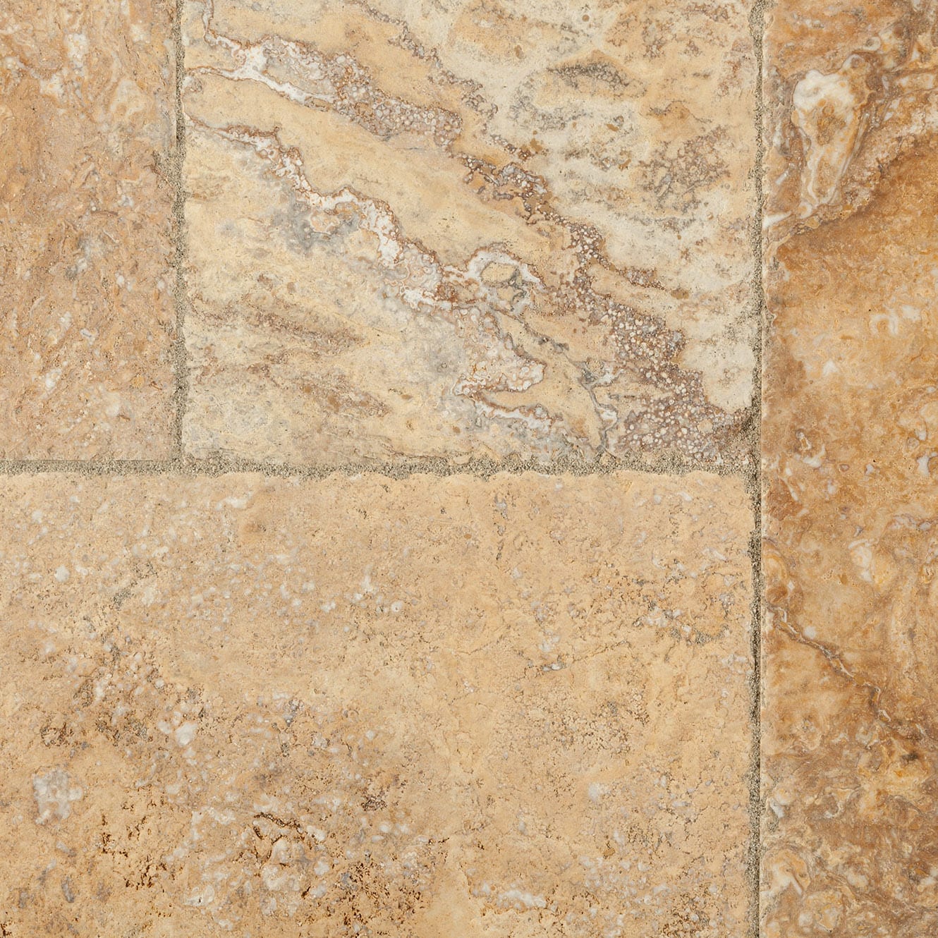 Meandros Gold Antique Pattern Brushed, Chiseled, and Partially Filled - Livfloors Collection