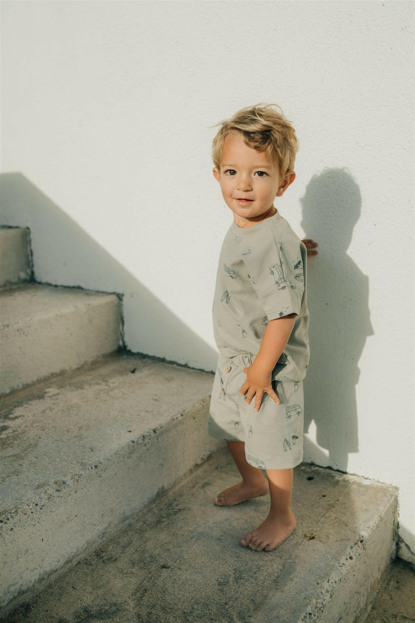 Beach Button Short Set  Mebie Baby