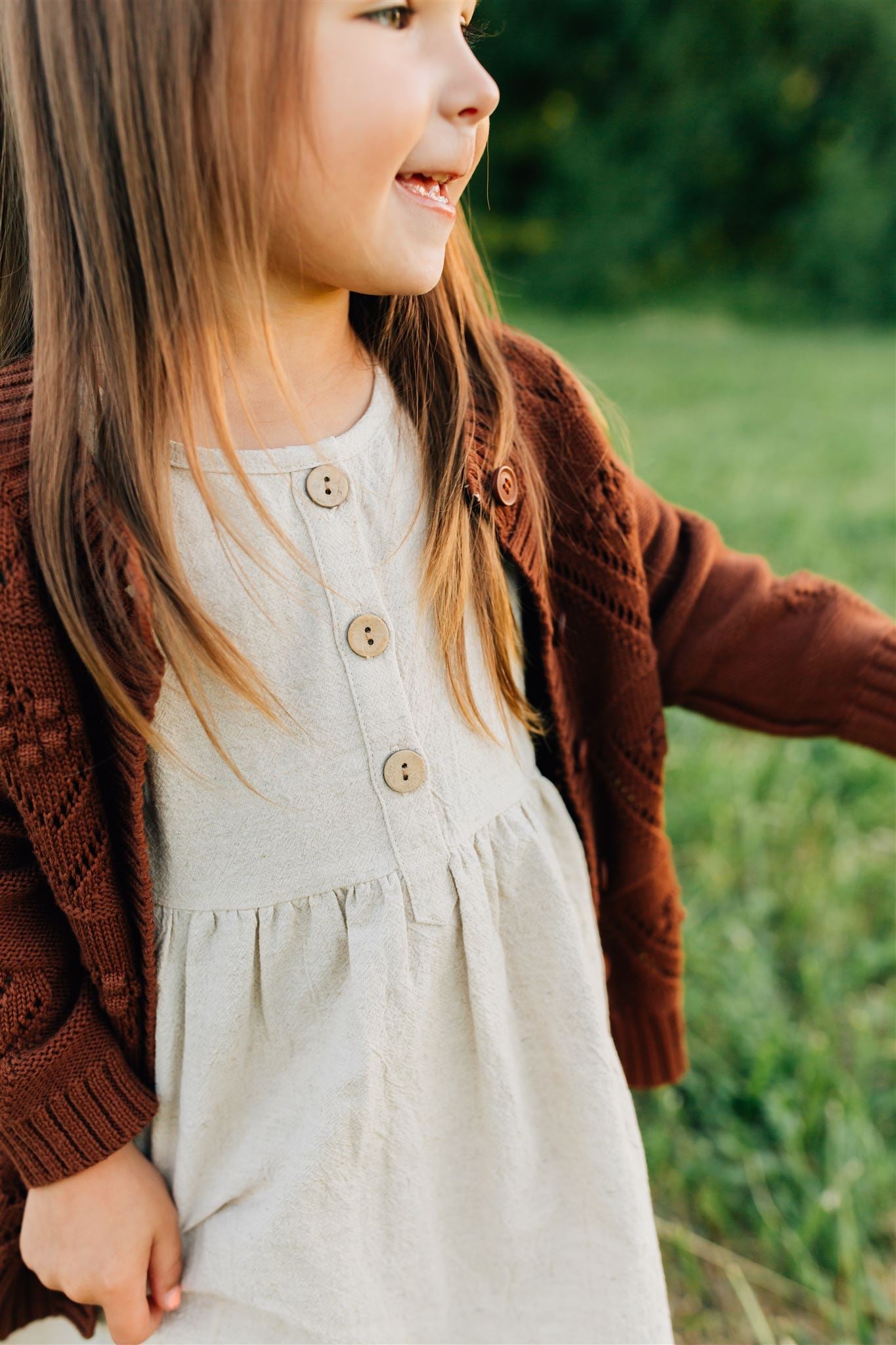 Oatmeal Linen Cotton Dress Mebie Baby
