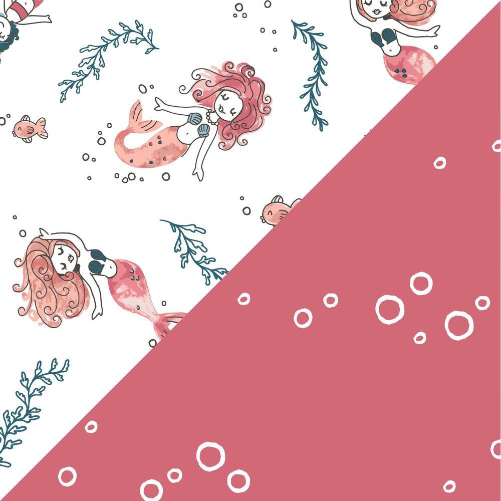 Mermaid + Bubbles Oh So Soft Muslin Burp Cloths Burp Cloths Bebe au Lait