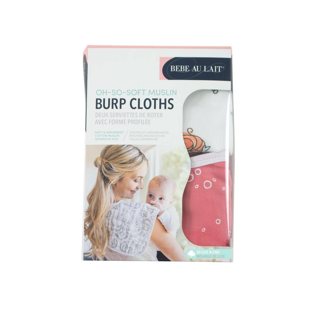 Mermaid + Bubbles Oh So Soft Muslin Burp Cloths Burp Cloths Bebe au Lait