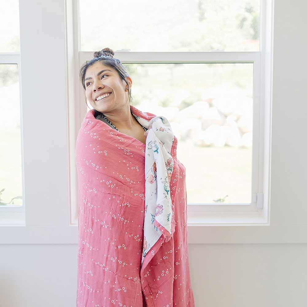Mermaid + Bubbles Oh So Soft Muslin Super Snuggle Blanket Super Snuggle Blanket Bebe au Lait