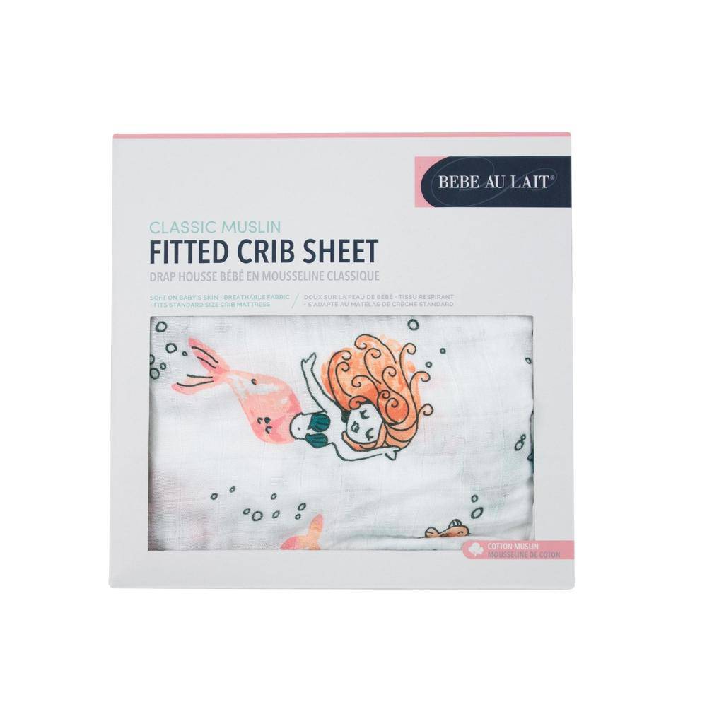 Mermaid Oh So Soft Muslin Crib Sheet Crib Sheet Bebe au Lait