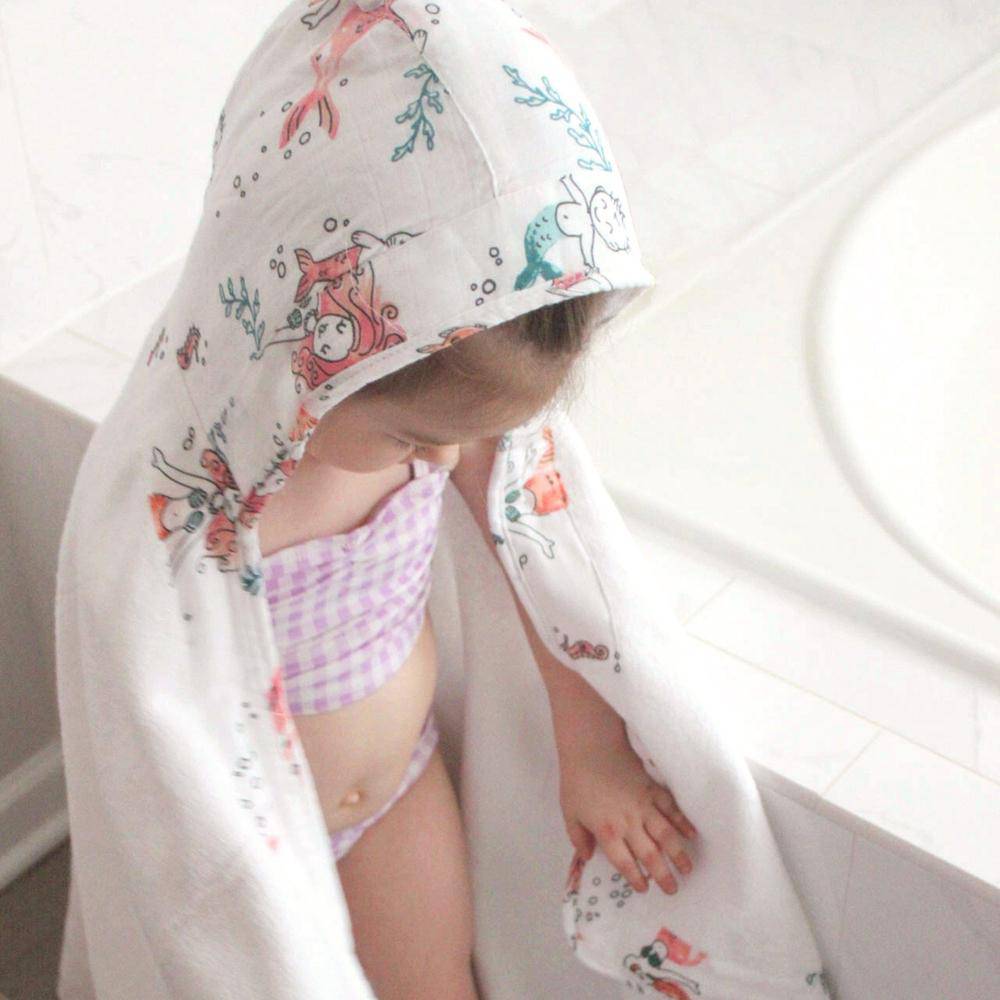 Mermaid Toddler Hooded Towel Hooded Toddler Towel Bebe au Lait