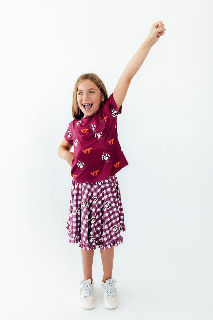 Virginia Tech Plaid Hokie Ruffle Twirl Skort