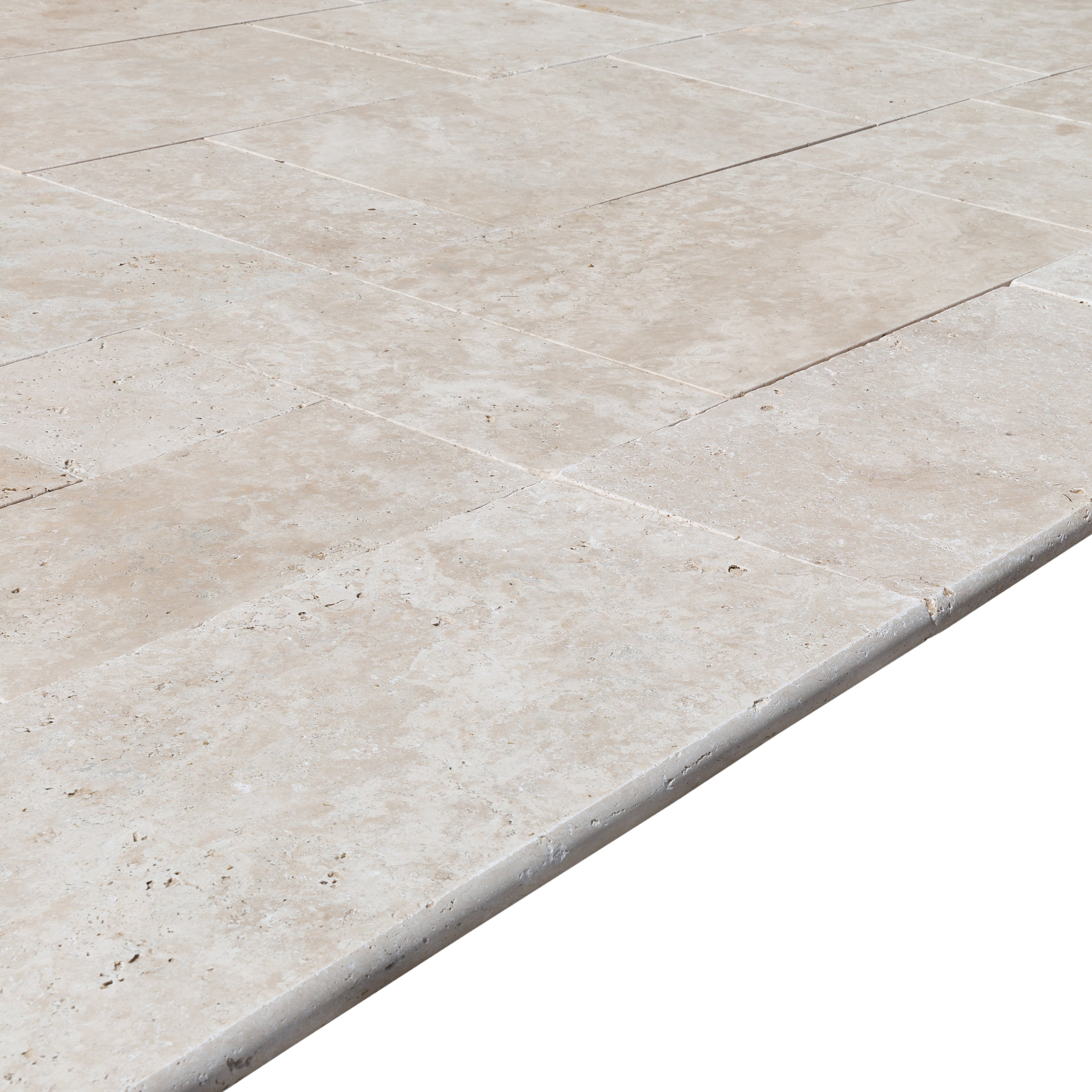 Miletos Ivory 12"x24" Tumbled Travertine Pool Coping - Belair Collection