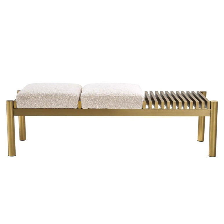Mimosa Metal Indoors Bench with Teddy Fabric