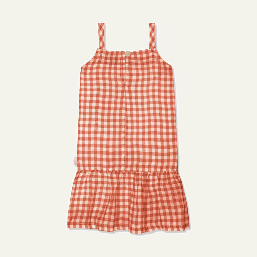 Misty Rose Linen Kid Dress - Natural/misty Rose
