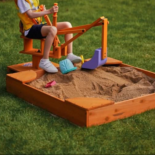 Wooden Sandbox – Durable Outdoor Play Area, Perfect for Excavator