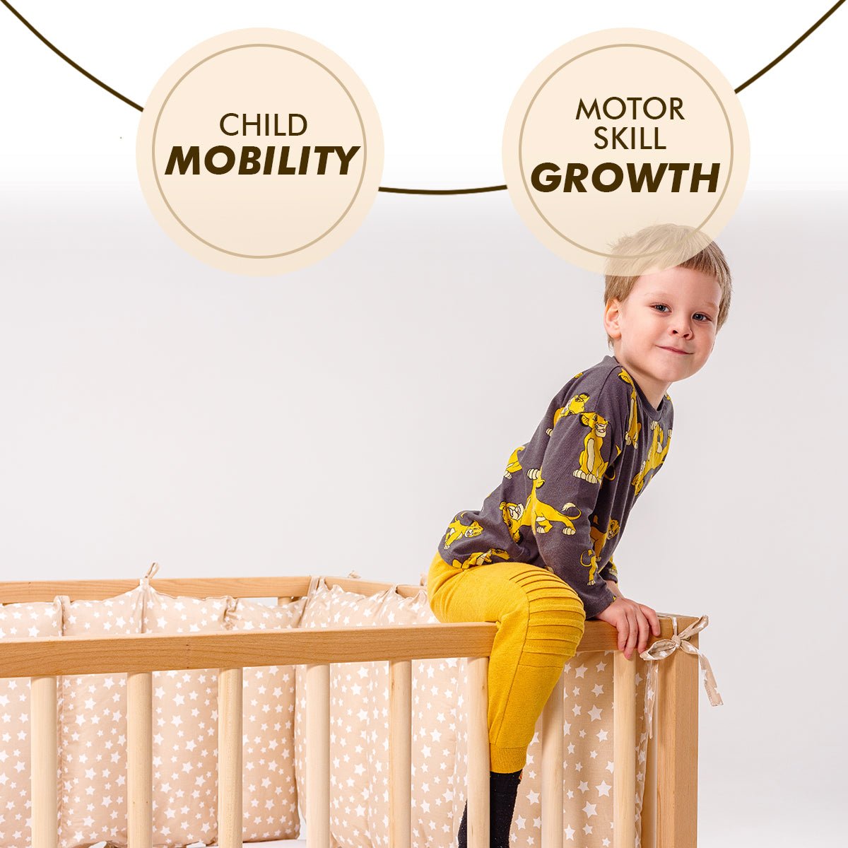 Montessori Floor Bed Frame for Toddlers with Fence (200х120 cm) Beds Goodevas