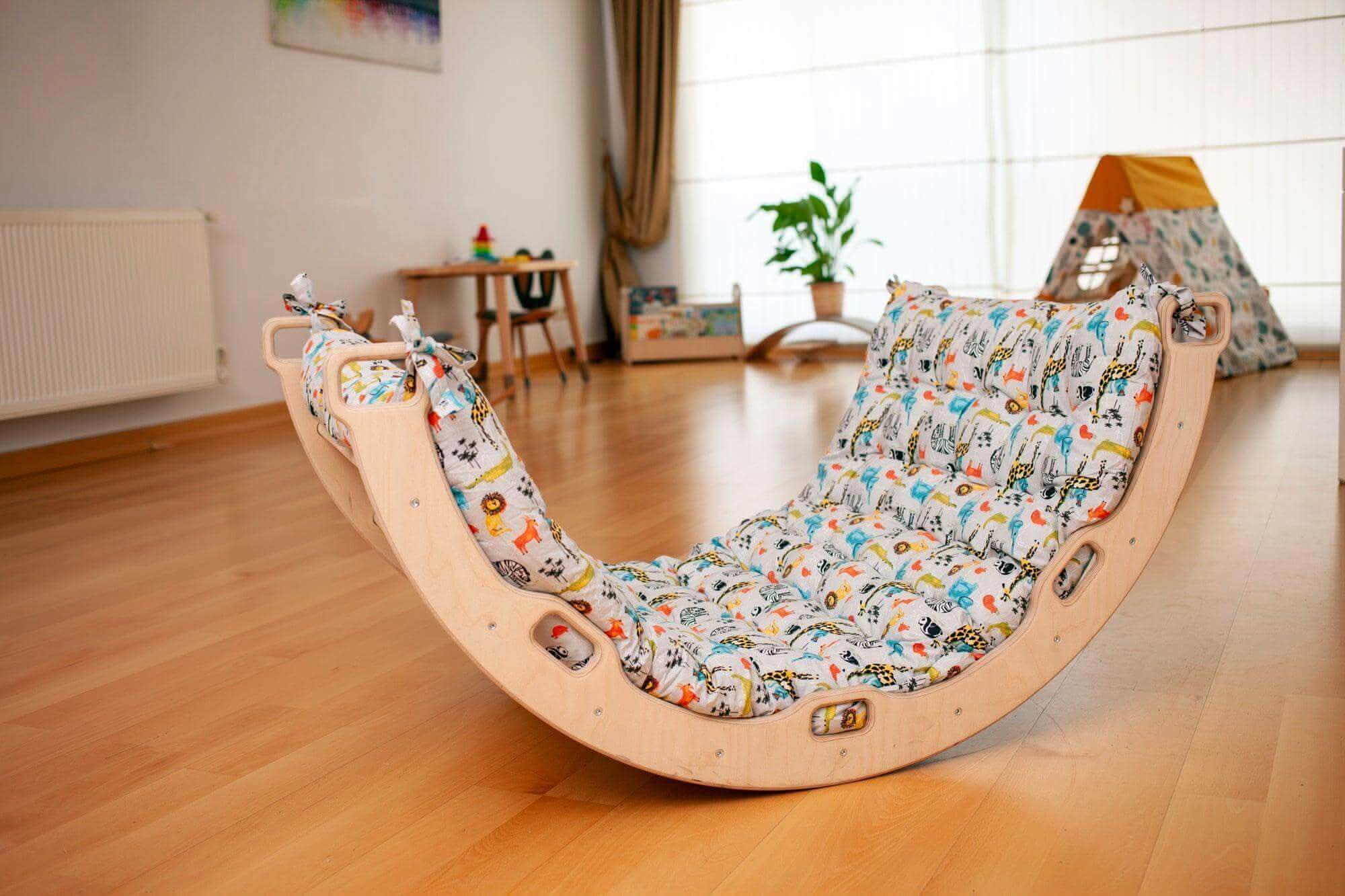 Climbing Arch / Rocker with Safari Pattern Pillow