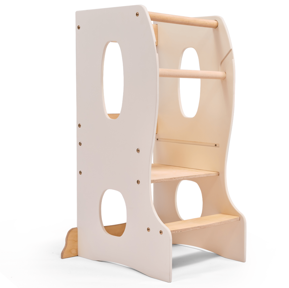 Stable Montessori Tower: Wooden Growing Chair - Ivory