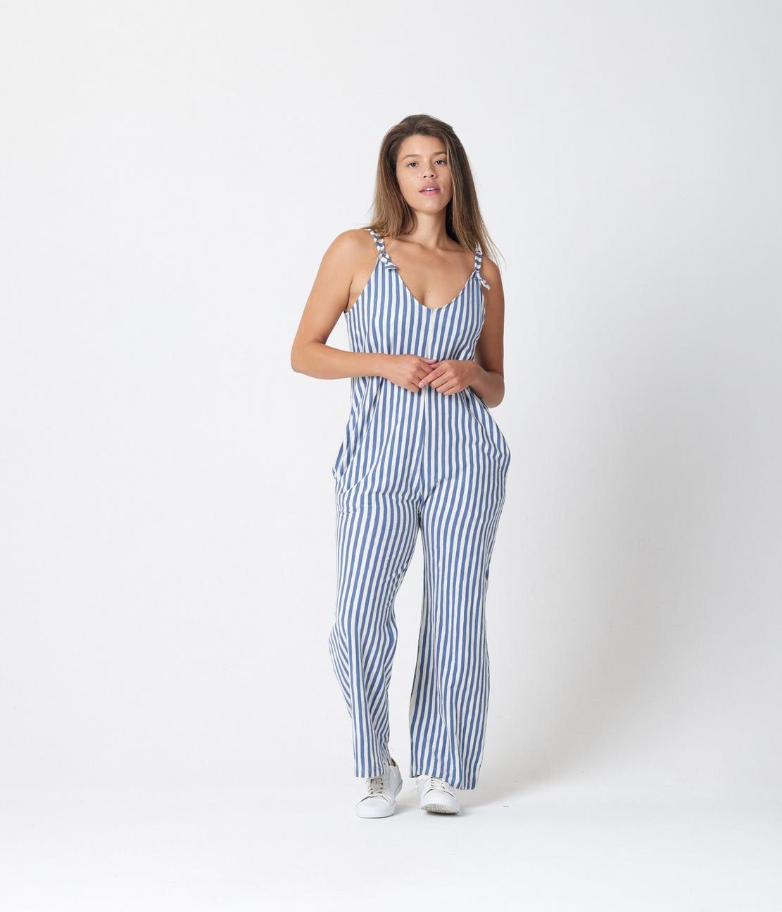 Remy Jumpsuit - Steel Blue Stripe