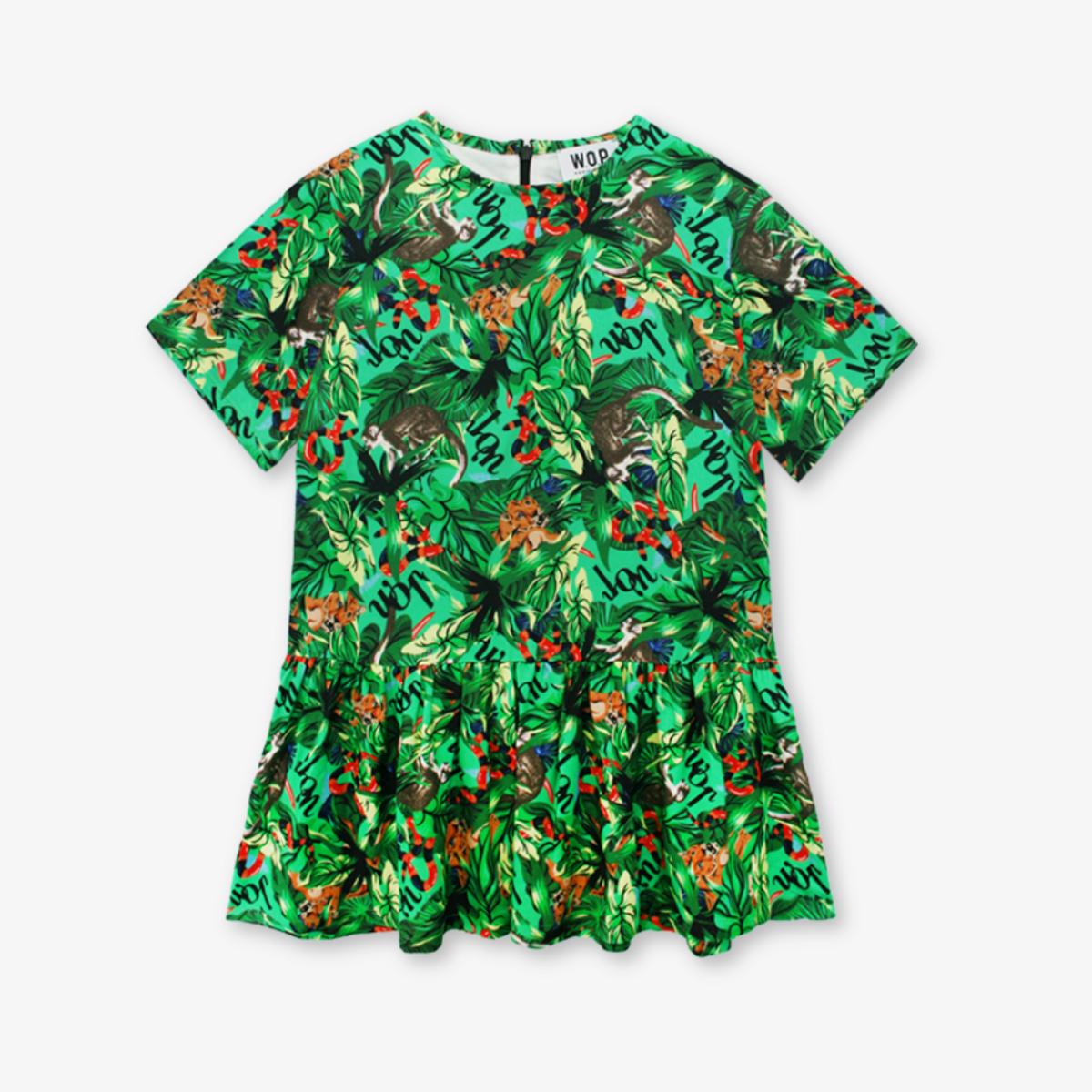 "Amazonia" printed dress in children's viscose