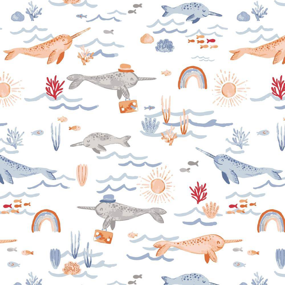 Narwhal Classic Muslin Teether Blanket Teether Blanket Bebe au Lait