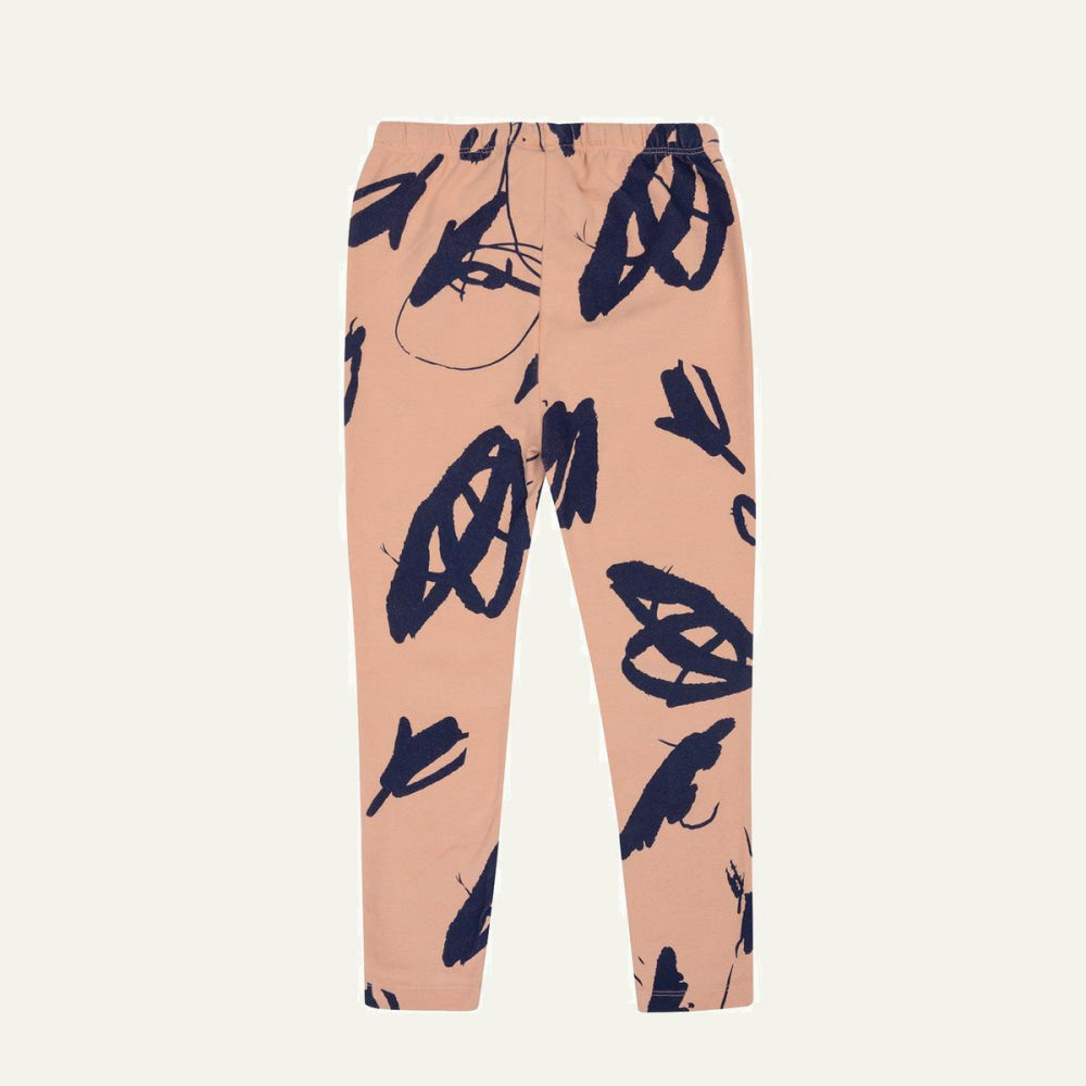 Nature's Canvas Kid Leggings - Terracoral/navy - FINAL SALE