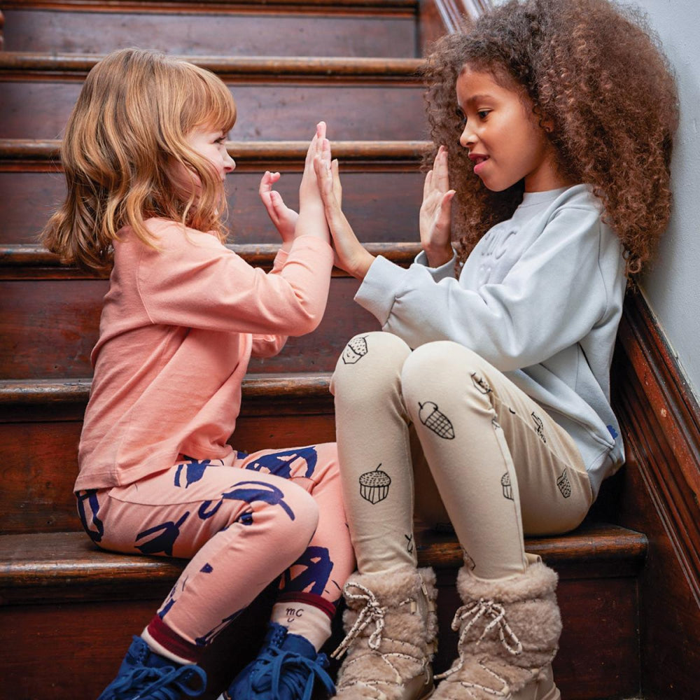 Nature's Canvas Kid Leggings - Terracoral/navy - FINAL SALE