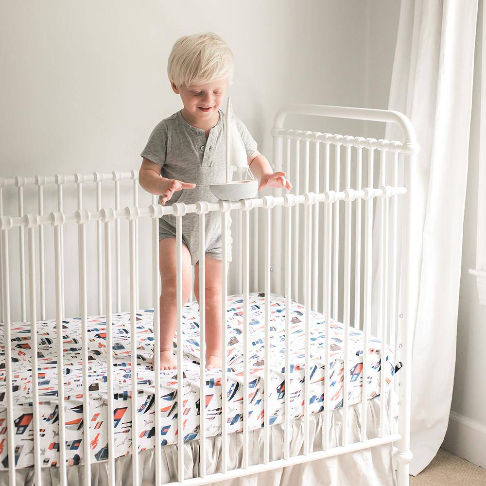 Nautical Oh So Soft Muslin Crib Sheet Crib Sheet Bebe au Lait