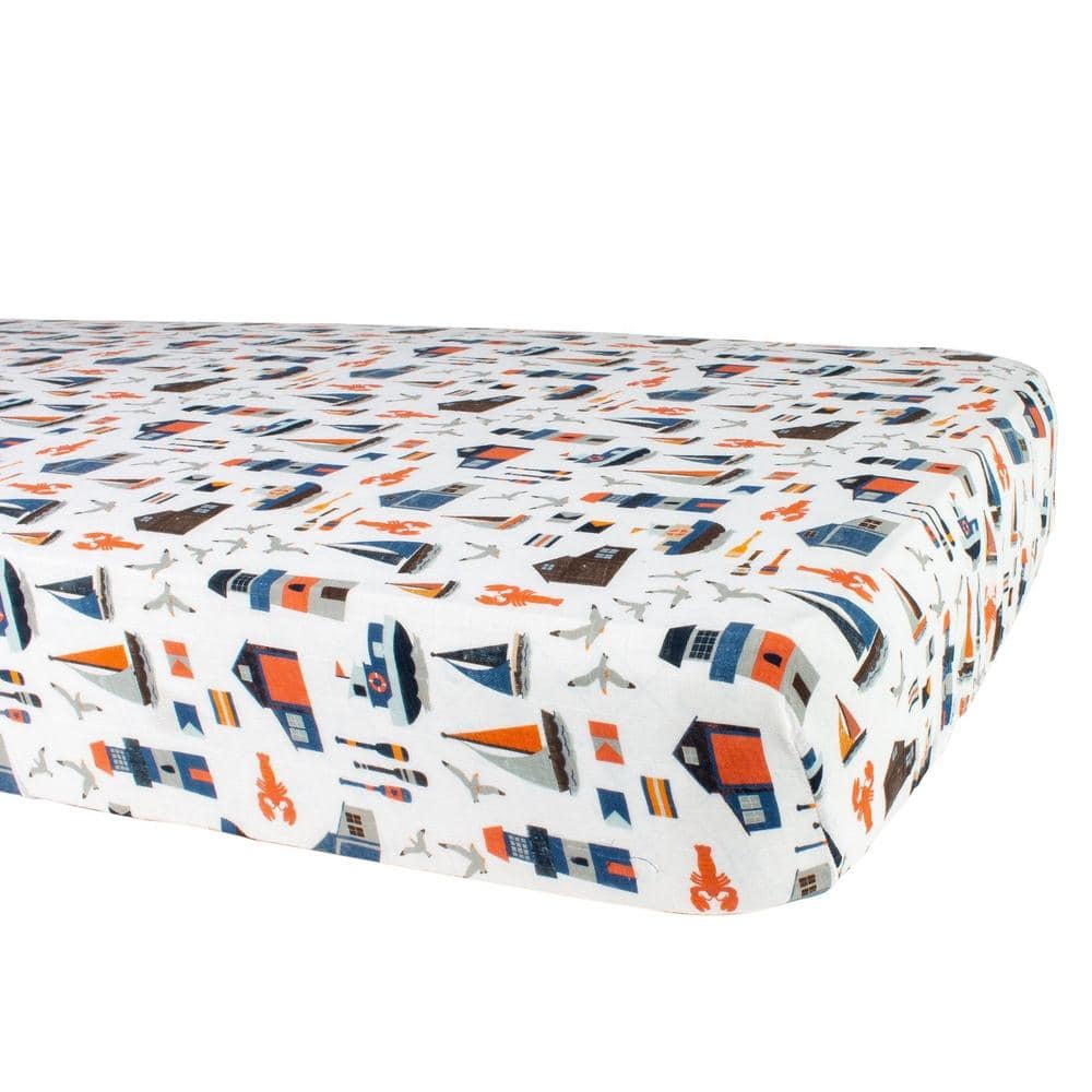 Nautical Oh So Soft Muslin Crib Sheet Crib Sheet Bebe au Lait