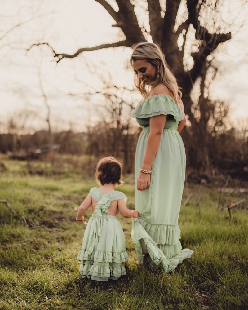childrens maxi dresses Nellie Ruffle Maxi Dress - Sage