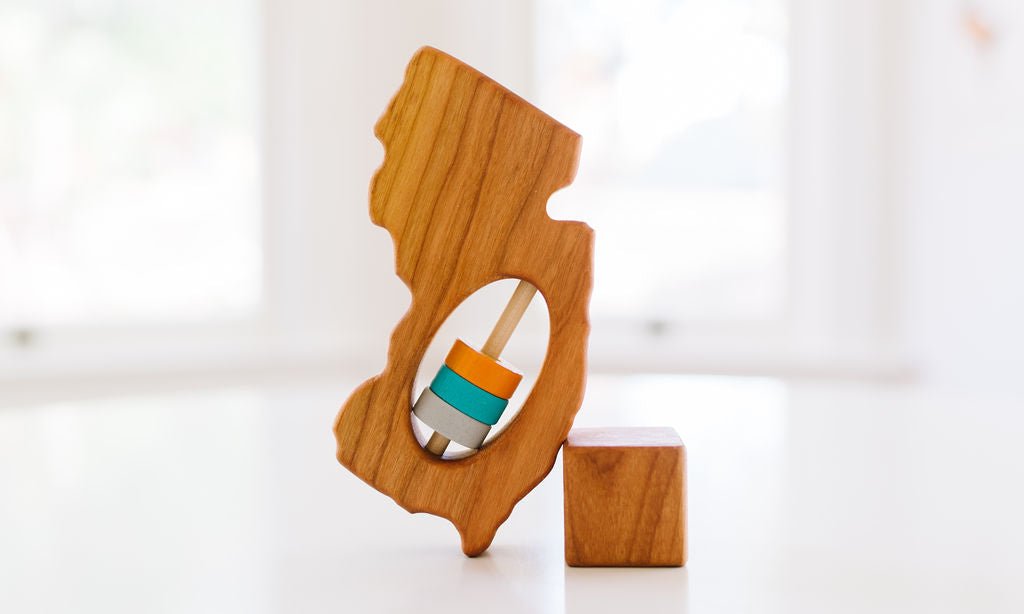 New Jersey State Wooden Baby Rattle™ Rattles Bannor Toys