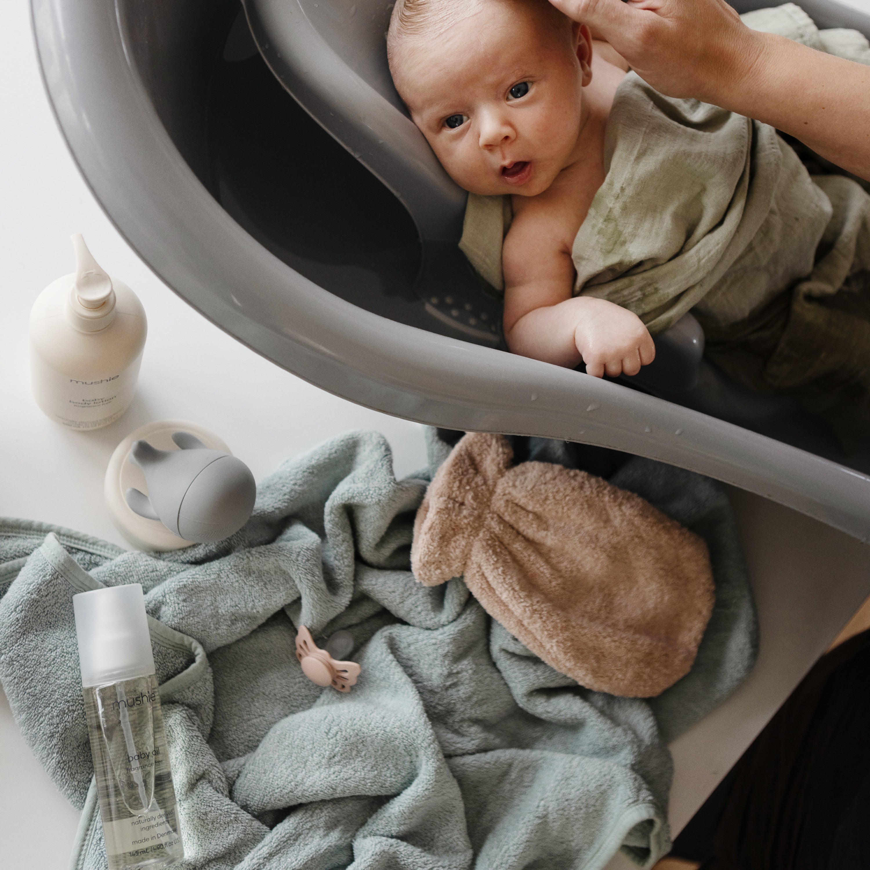 Organic Cotton Baby Hooded Towel Hooded Towel Mushie