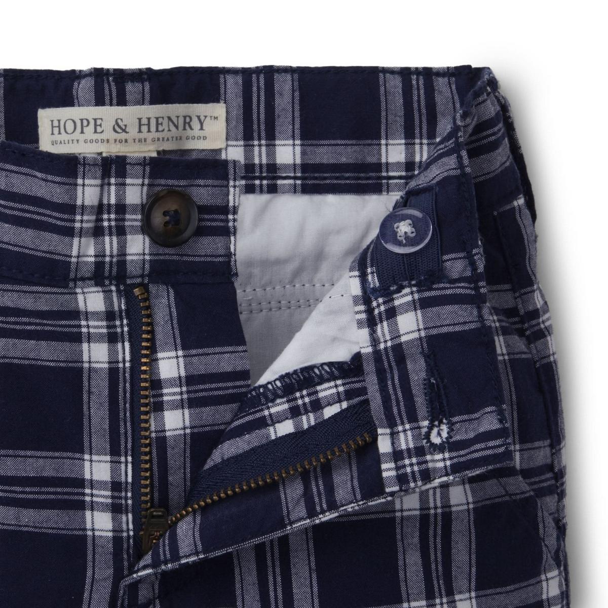 Baby Canvas Short - Blue Plaid