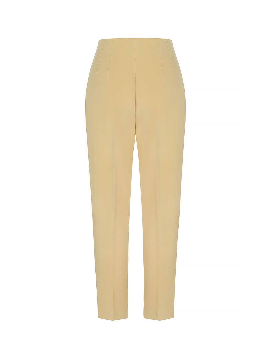 Pleated High-Waisted Pants - Yellow
