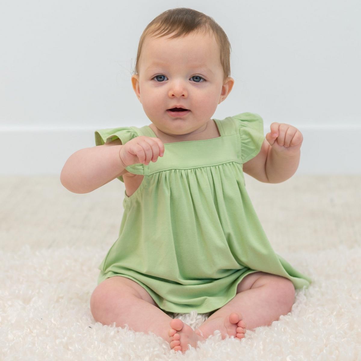 Ruffle Dress & Bloomer - Sage