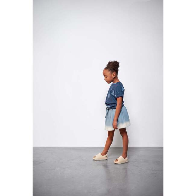 Denim Skirt with Belt - Light Blue