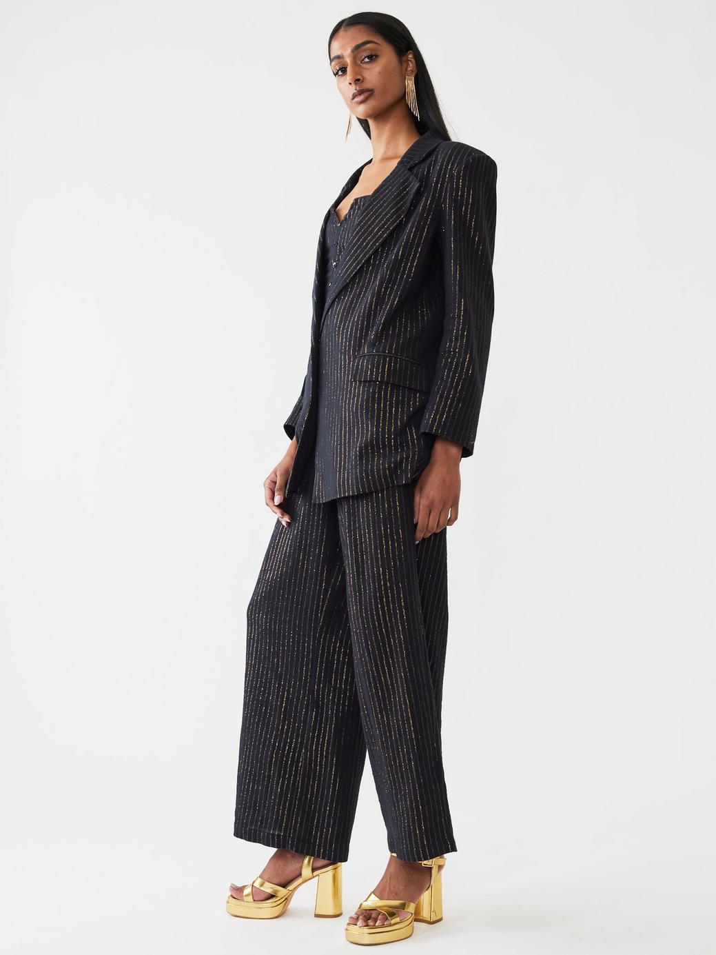 Sloan Blazer - Black Lurex Stripe - FINAL SALE