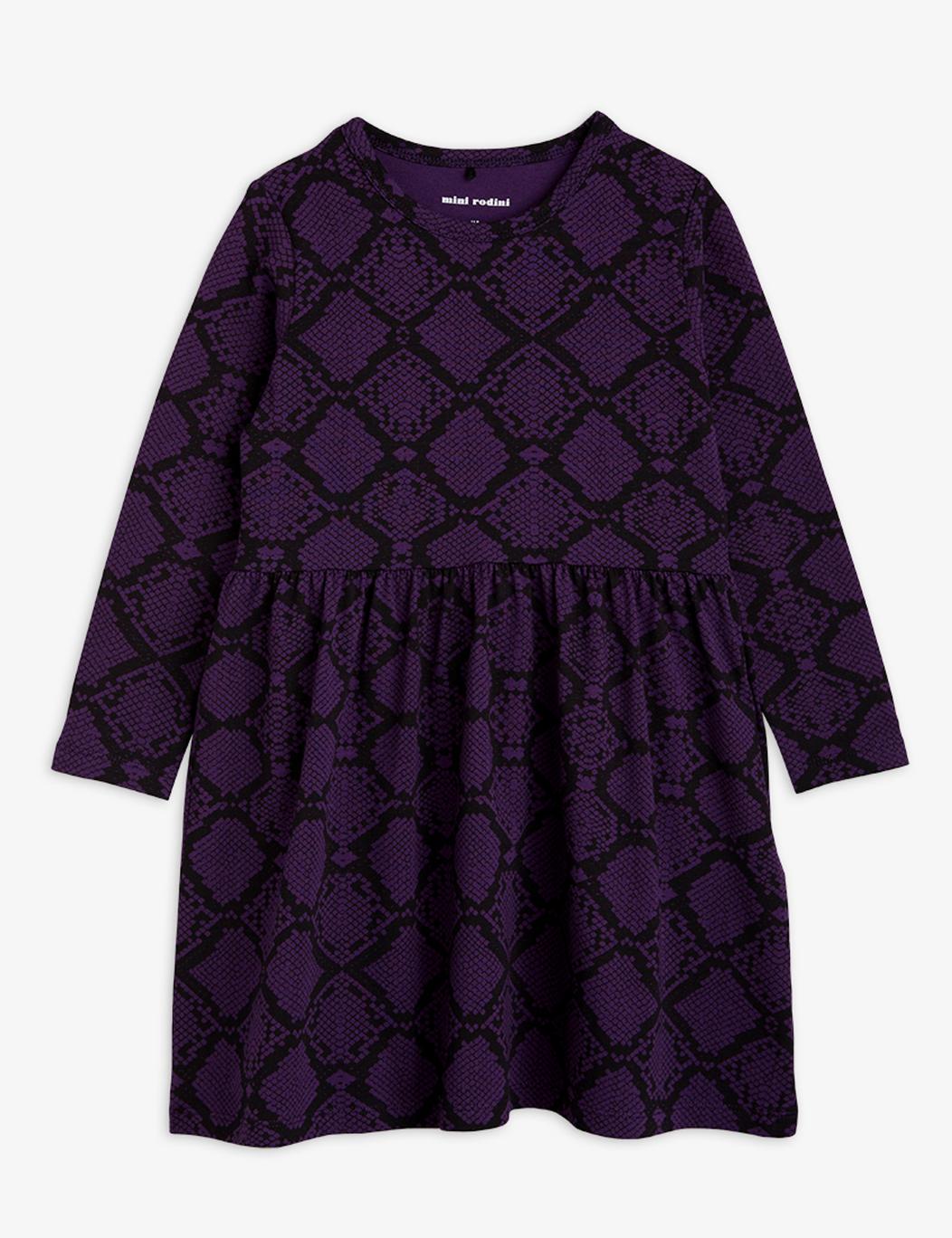 Snakeskin Ls Dress - Purple