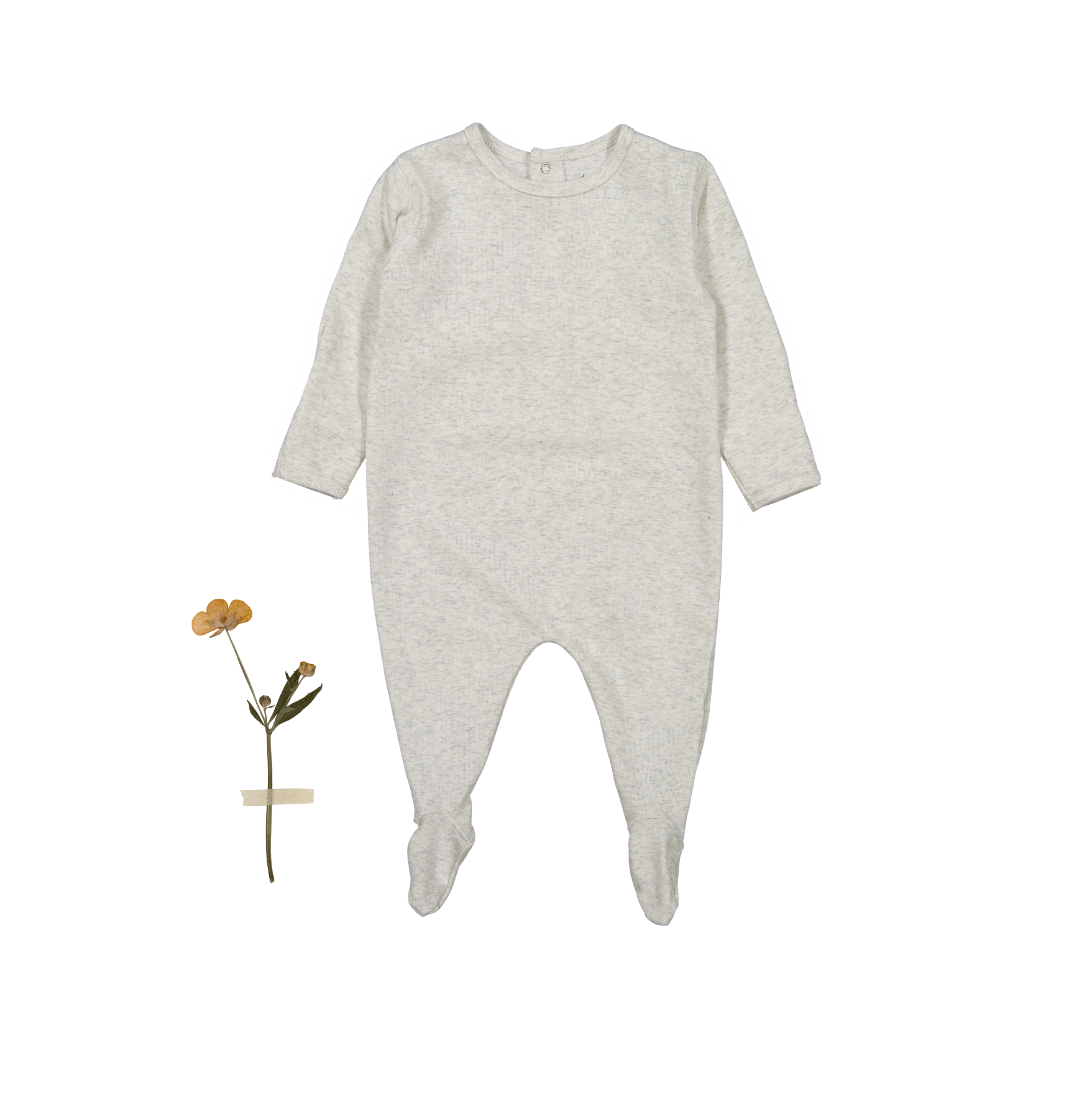 The Romper - Oatmeal Back Snap Romper Lovely Littles